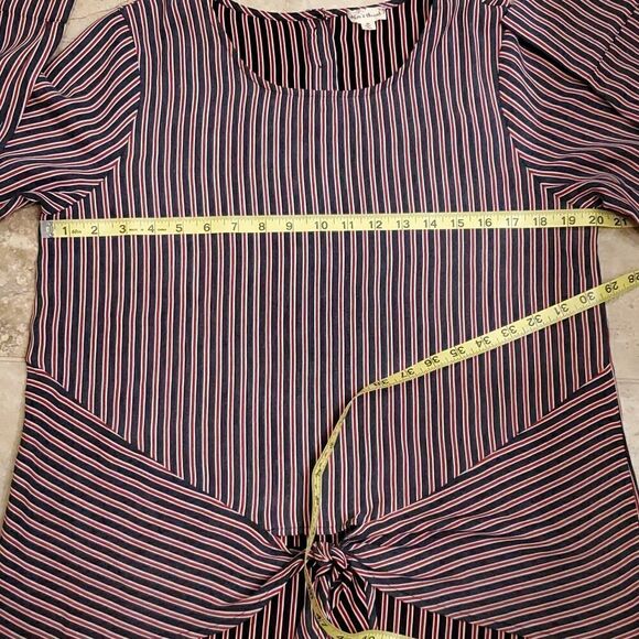 Hem & Thread striped long sleeve tie front long sleeve top - Picture 7 of 9